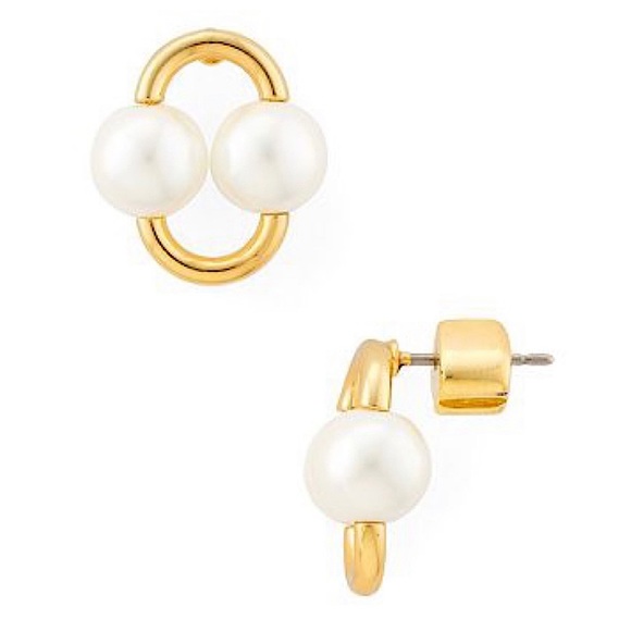 kate spade Jewelry - KATE SPADE • Nouveau Pearl Stud Gold Earrings